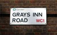 Grays Inn Road Sign